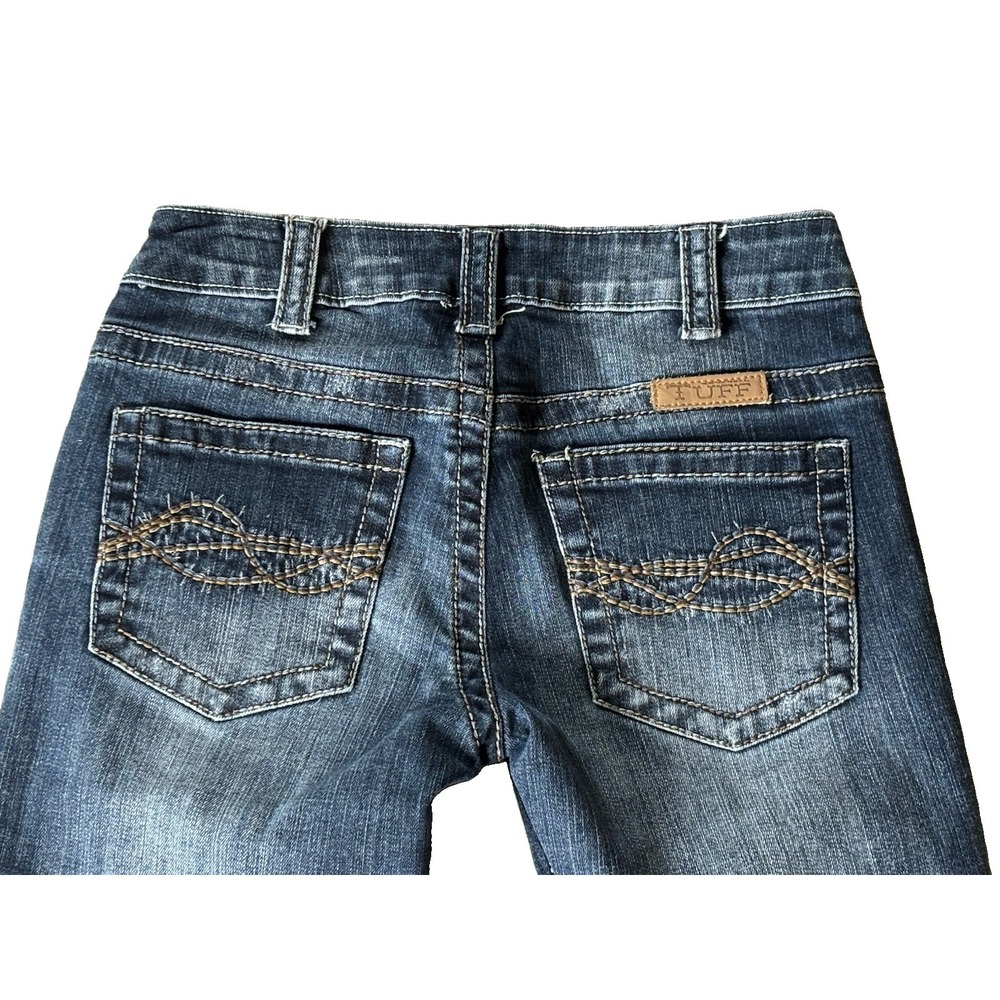 Cowgirl Tuff  Dark Don't Fence Me In Barbwire Stitching Denim Jeans Women's 25